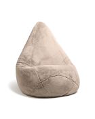 Housse de pouf en fausse fourrure beige - 130x80 cm