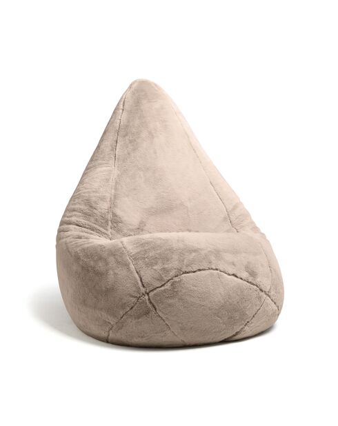 Housse de pouf en fausse fourrure beige - 130x80 cm