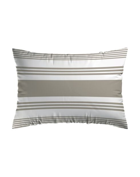 2 Taies d'oreiller en satin de coton Sylvestre Taupe