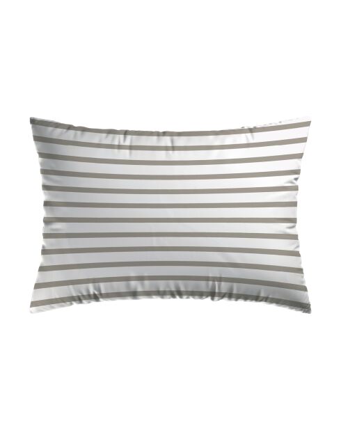 2 Taies d'oreiller en satin de coton Sylvestre Taupe