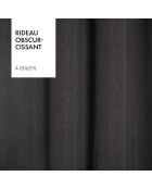 Rideau occultant à œillets - Sydney Gris foncé - 140x300 cm