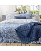 Taie d'oreiller percale cotton Fleurs Blue
