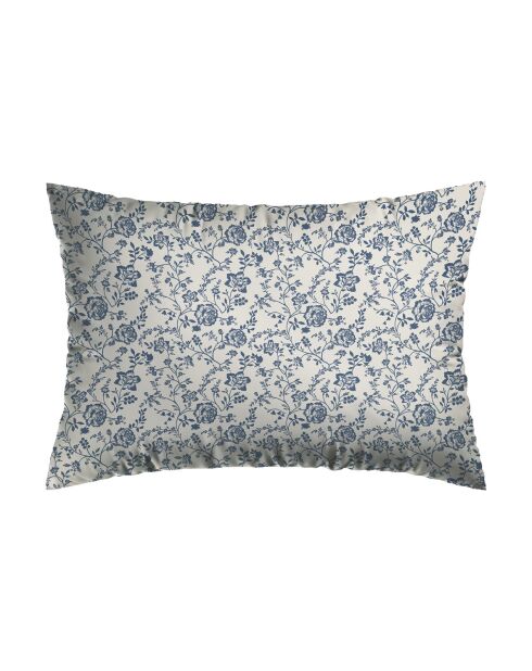 Taie d'oreiller percale cotton Fleurs Blue