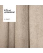 Rideau occultant à œillets - Kyoto Gris clair - 140x260 cm