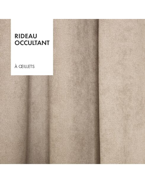 Rideau occultant à œillets - Kyoto Gris clair - 140x220 cm