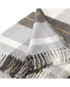 Plaid à carreaux tissé tartan gris/blanc - 130x170 cm
