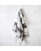 Plaid à carreaux tissé tartan gris/blanc - 130x170 cm