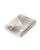 Plaid à carreaux tartan gaufré taupe - 130x170 cm