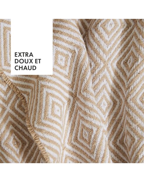 Tapis à carreaux tissé Milan Taupe - 130x180 cm