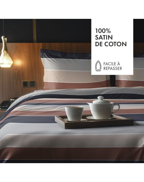 Housse de traversin cotton satin - Terres douces Brown - 43x210 cm