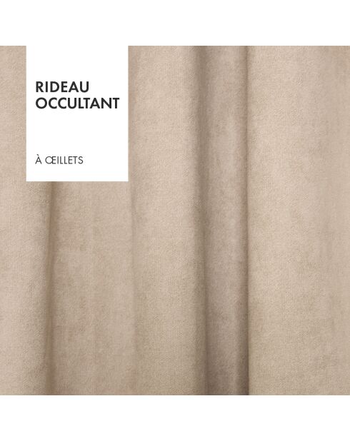 Rideau occultant à œillets - Beige Kyoto - 140x300 cm