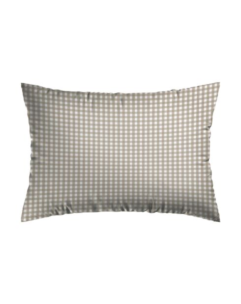 Taie d'oreiller en coton Vichy Taupe