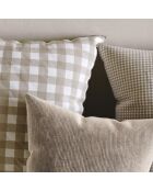 Taie d'oreiller en coton Vichy Taupe