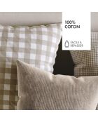 Taie d'oreiller en coton Vichy Taupe
