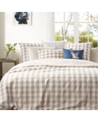 Taie d'oreiller en coton Vichy Taupe