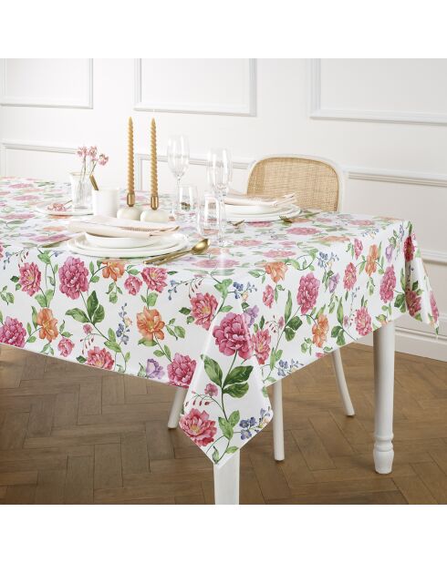 Nappe Fleurs et feuilles Blanc
