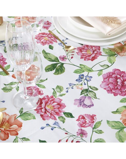 Nappe Fleurs et feuilles Blanc