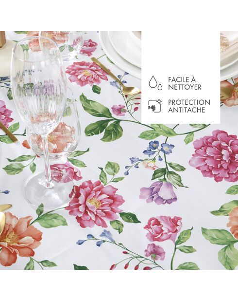 Nappe Fleurs et feuilles Blanc