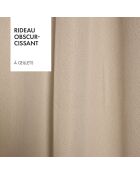 Rideau occultant à œillets - Sydney Taupe - 140x350 cm