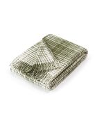 Plaid à carreaux tartan gaufré vert et blanc - 130x170 cm