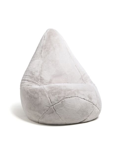 Housse de pouf en fausse fourrure grise - 130x80 cm