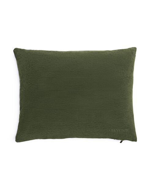 Housse de coussin en velours côtelé vert - 45x60 cm