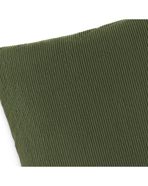Housse de coussin en velours côtelé vert - 45x60 cm