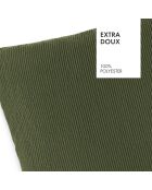 Housse de coussin en velours côtelé vert - 45x60 cm