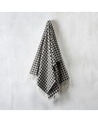Plaid à carreaux tissé Pied de Poule Noir/Blanc - 130x170 cm
