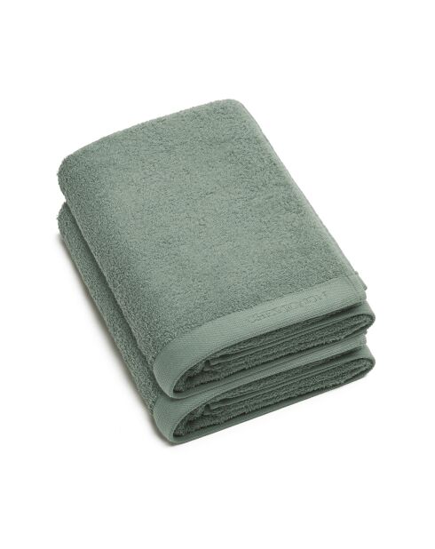 Lot de 2 serviettes de bain vert bouteille - 2x70x140 cm