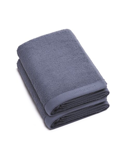 Lot de 2 serviettes de bain bleu-gris - 2x70x140 cm