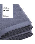Lot de 2 serviettes de bain bleu-gris - 2x70x140 cm