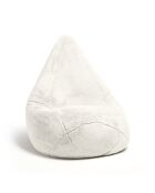 Housse de pouf en fausse fourrure blanche - 130x80 cm