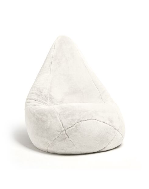 Housse de pouf en fausse fourrure blanche - 130x80 cm