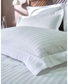 2 Taies d'oreiller 100% satin coton amboise blanches
