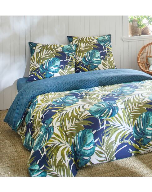 3-teiliges Bettbezug-Set, 100% Baumwolle, Fadenzahl 51, Terciera, Grün, 240 x 220 cm
