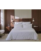 Housse de couette 100% satin de coton amboise blanche