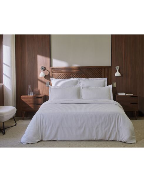 Housse de couette 100% satin de coton amboise blanche