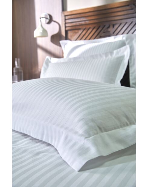 Housse de couette 100% satin de coton amboise blanche