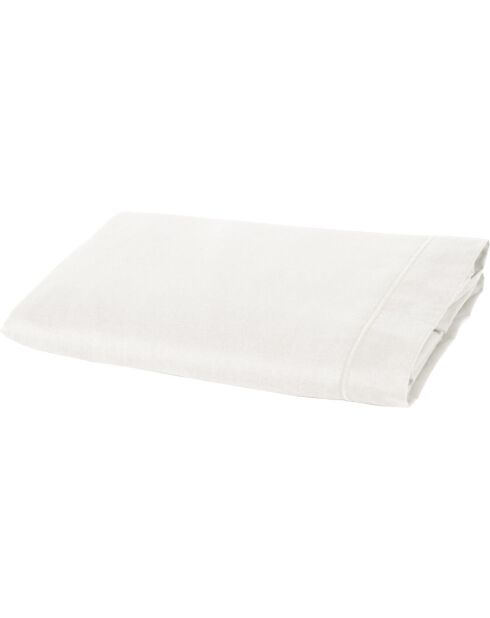 Drap plat 100 % percale de coton blanc