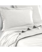 Drap plat 100 % percale de coton blanc