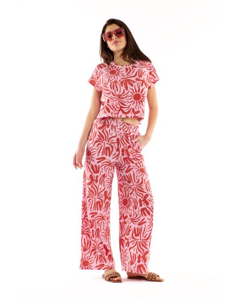 Pantalon ample imprimé Alessandro rose