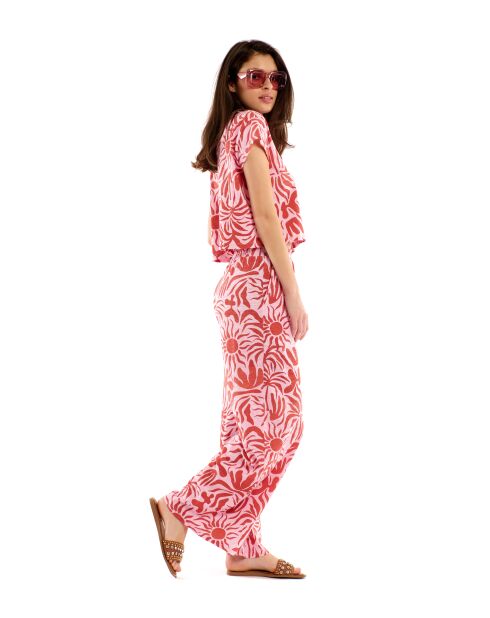 Pantalon ample imprimé Alessandro rose