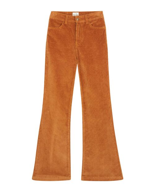 Pantalon flare en velours côtelé Victoria camel