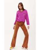 Pantalon flare en velours côtelé Victoria camel