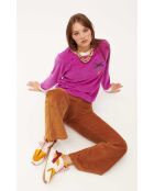 Pantalon flare en velours côtelé Victoria camel
