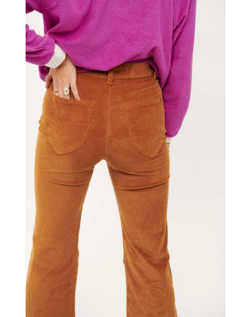 Pantalon flare en velours côtelé Victoria camel