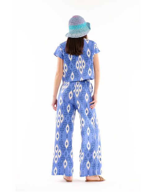 Pantalon ample imprimé Alessandro bleu