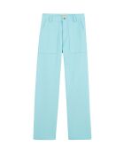 Pantalon jean large rétro Henry turquoise