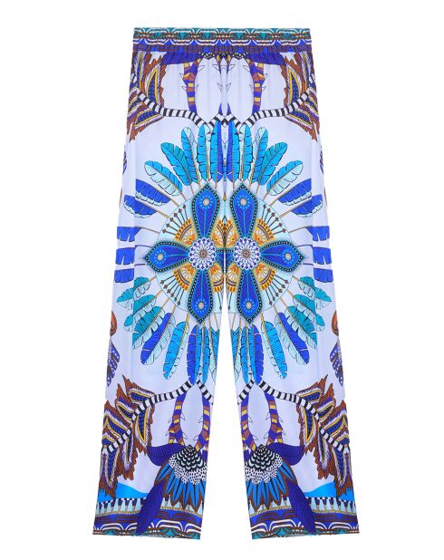 Pantalon droit imprimé Athena bleu